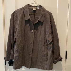 Chico’s Brown and Tan Stripped‎ Jacket